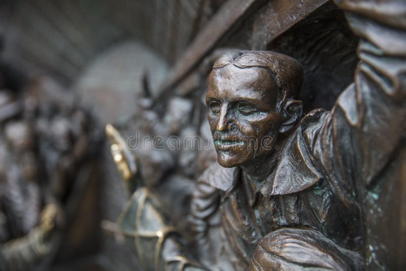 St Pancras Station, London, UK, July 17th 2019, The Meeting Place Sculpture stock image St Pancras Station, London, UK, July 17th 2019, The Meeting Place Sculpture stock image