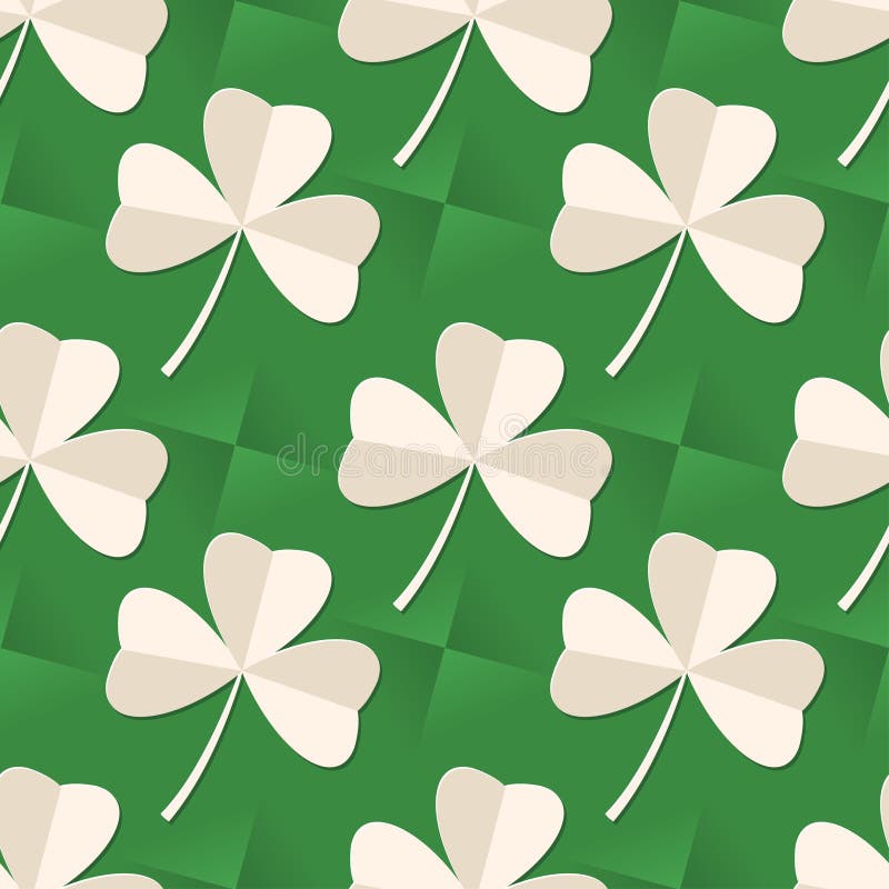 St Patrick nahtloses Muster Tagesdes vektors mit Kleeblättern auf grünem Hintergrund vektor abbildung St Patrick nahtloses Muster Tagesdes vektors mit Kleeblättern auf grünem Hintergrund vektor abbildung