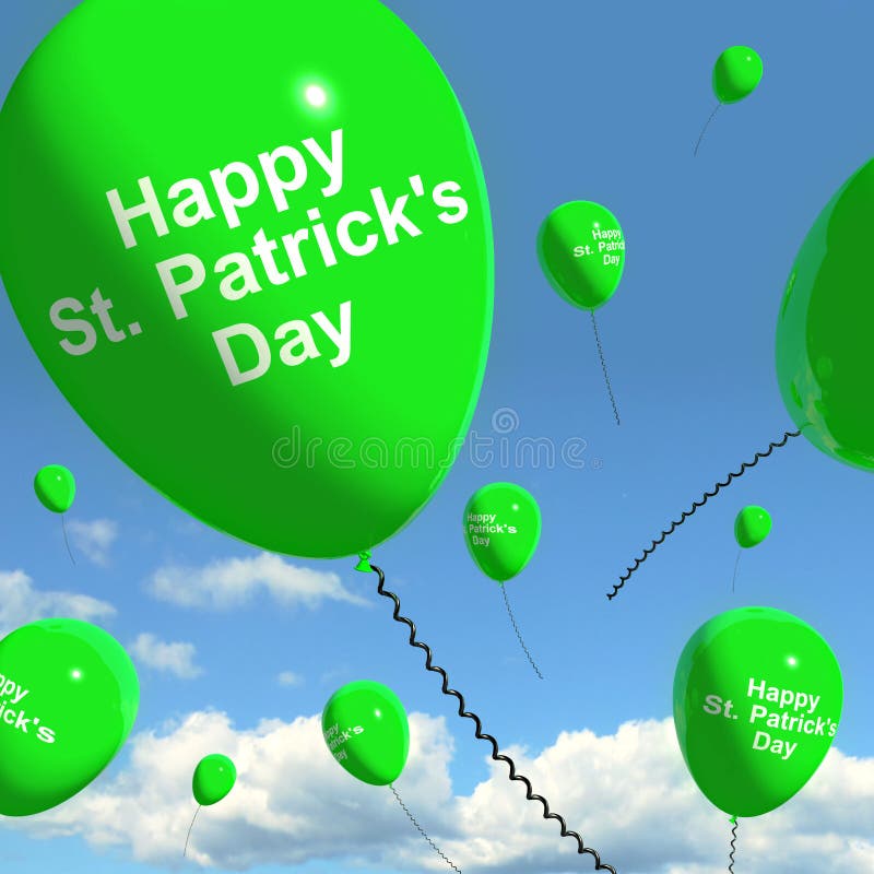 St Patrick S Day Balloons Showing Irish Party Stock Illustration