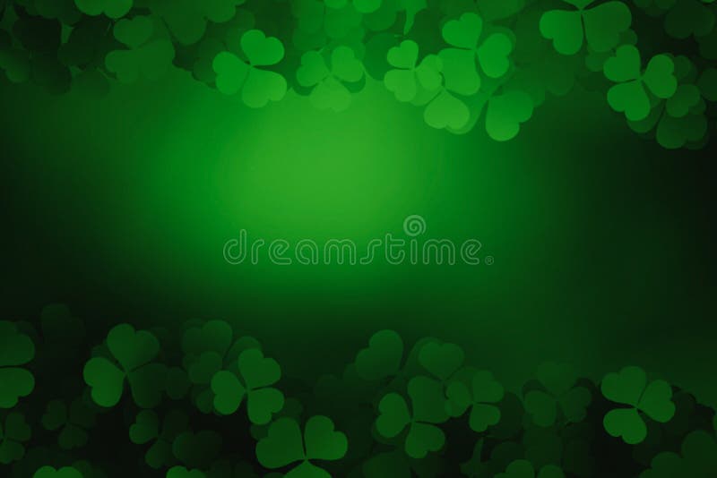 ST Patrick s day green background clover leaf selected fucus for ST Patrick& x27;s day celebration design background