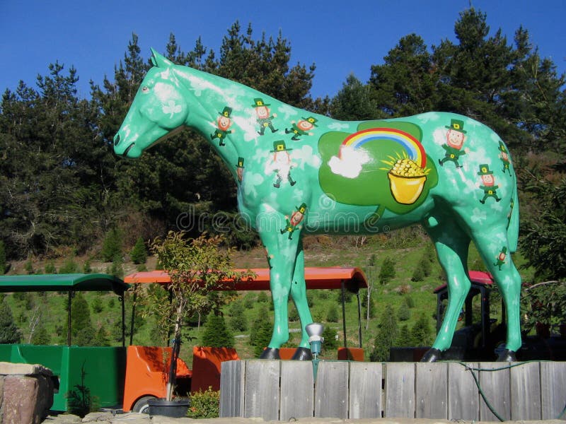 The Lemos Farm horse, located at Lemos Farm in Half Moon Bay, CA is painted in a new theme every month by artist Phil Davis. The Lemos Farm horse, located at Lemos Farm in Half Moon Bay, CA is painted in a new theme every month by artist Phil Davis.