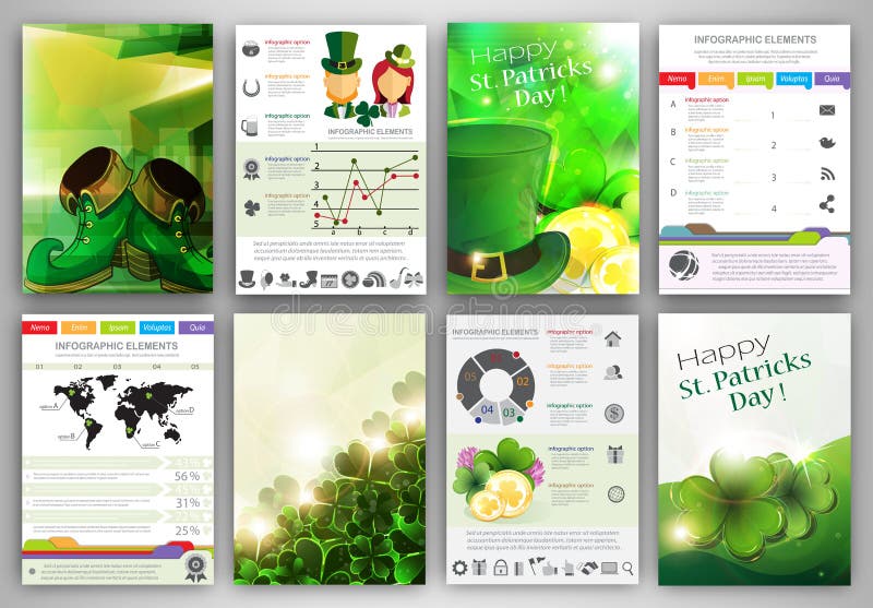 Download St. Patrick's Day Infographic Template Backgrounds Stock Vector - Illustration of design, brochure: 50781323
