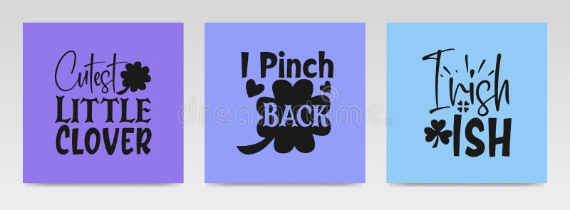 St Patrick`s Day Quotes Letter Typography Set Illustration Stock Vector