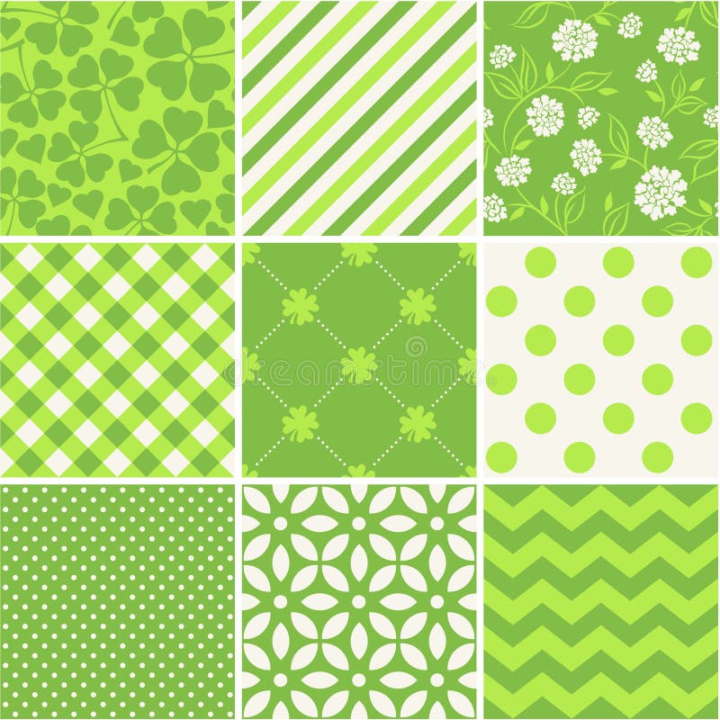 St. Patrick's Day - seamless patterns set stock illustration