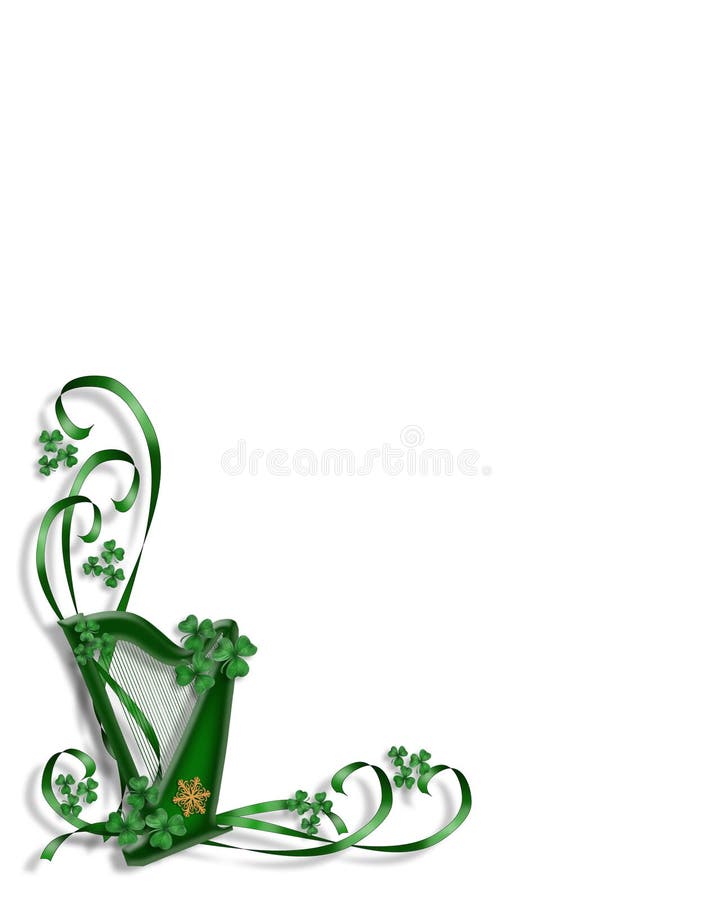 St Patricks Day Celtic Harp vector illustration