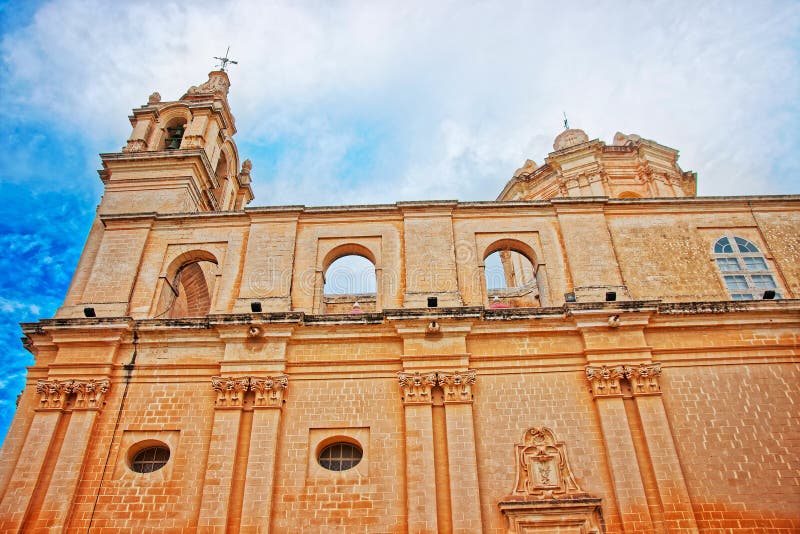 St Paul Cathedral Mdina immagine stock St Paul Cathedral Mdina immagine stock