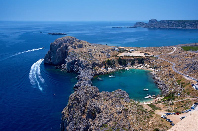St. Paul zatoka w Lindos zdjęcie royalty free St. Paul zatoka w Lindos zdjęcie royalty free