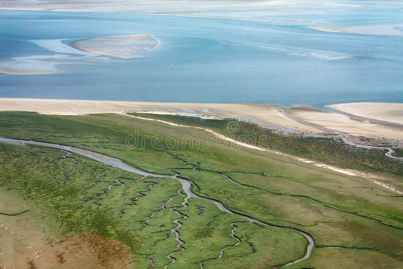 St. Peter-Ording, Aerial Photo of the Schleswig-Holstein Wadden Sea National Park