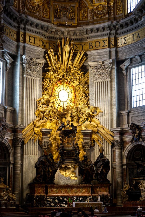 St Peters Basilica Portal And Dome View From Inside Vatican Editorial Stock Image - Image Of