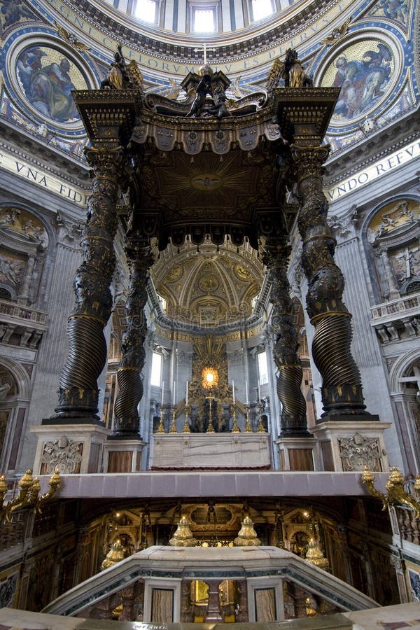 St. Peter S Basilica, Chair of Saint Peter, Baldachin Editorial Stock ...