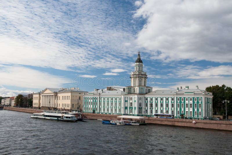 Kunstkammer on the embankment of the Neva River. St. Petersburg, Russia. Kunstkammer on the embankment of the Neva River. St. Petersburg, Russia