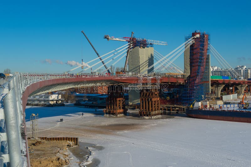 The Cablestayed Bridge Under Construction. the Final Stage of