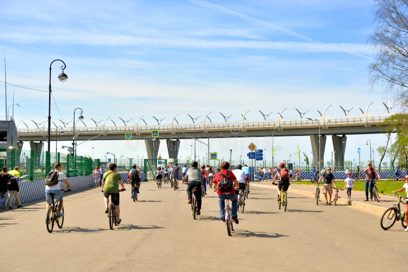 Bike Ride In St.Petersburg. Editorial Stock Image Image
