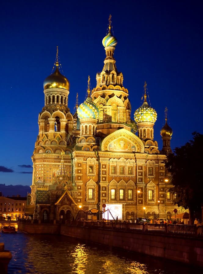 St Petersburg, The Church of Our Savior on Spilled Blood at night, Summer. St Petersburg, The Church of Our Savior on Spilled Blood at night, Summer