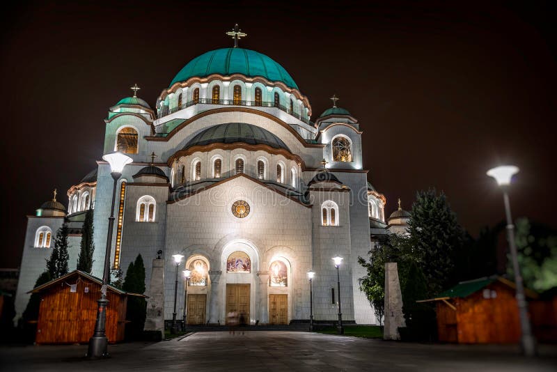 St. Sava Cathedral at night. Belgrade, Serbia stock photography St. Sava Cathedral at night. Belgrade, Serbia stock photography
