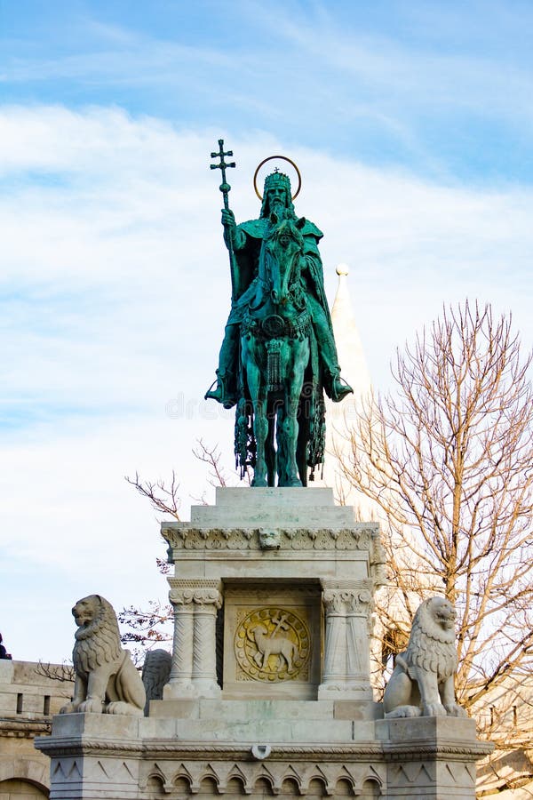St Stephen herdenkingsstandbeeld - vooraanzicht stock afbeeldingen