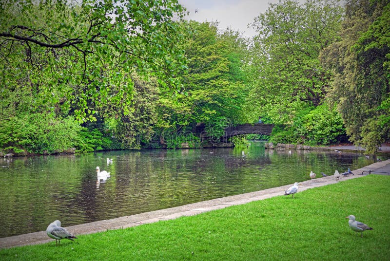 St. Stephen`s Green in Dublin, Ireland Stock Photo Image of capital