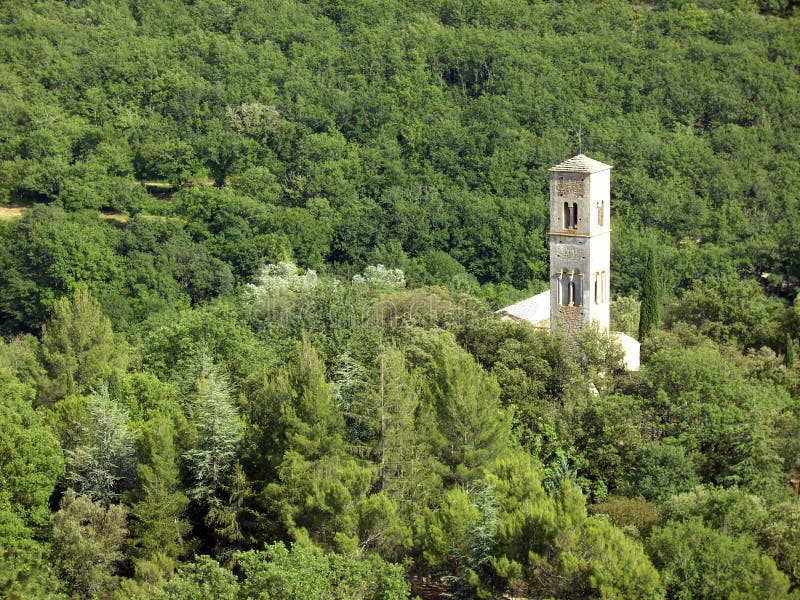 In southern france, provence, a small abbey in deep forest. In southern france, provence, a small abbey in deep forest