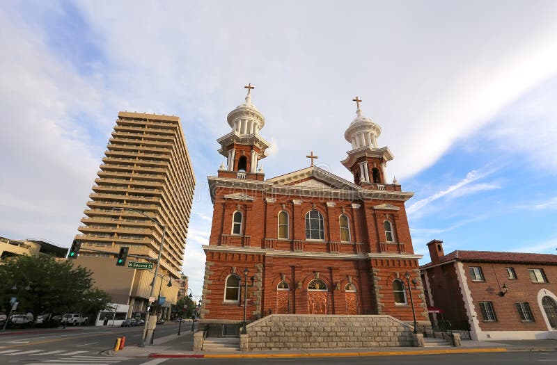 St Thomas Aquinas Cathedral em Reno, Nevada foto de stock St Thomas Aquinas Cathedral em Reno, Nevada foto de stock