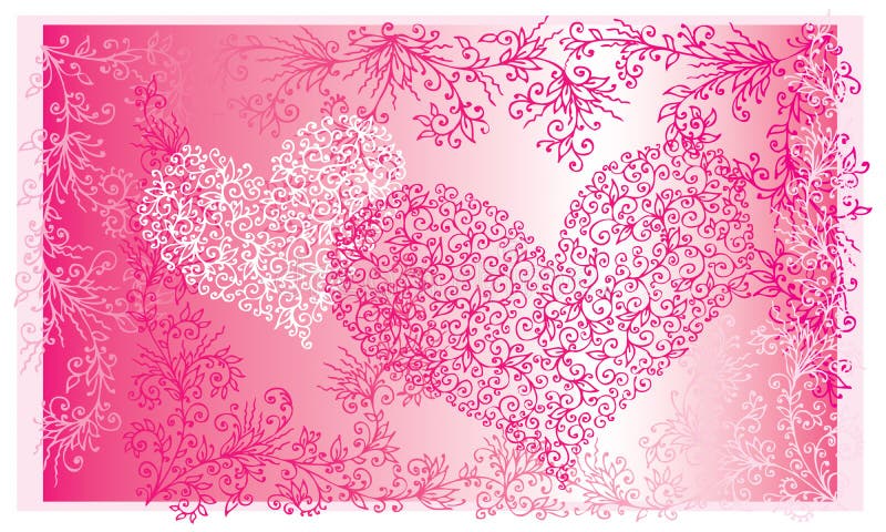 St. Valentine Love Red Heart Card II stock illustration