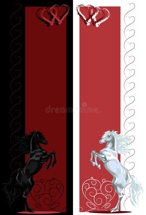 St Valentine rear black and white horse banners