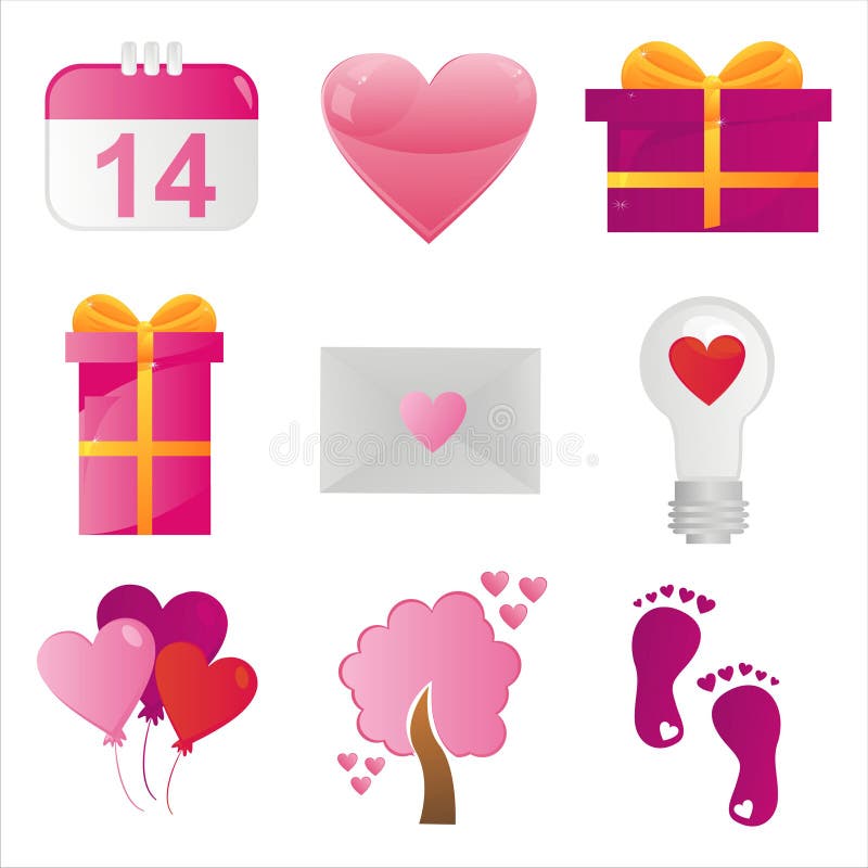 St. valentine s day icons