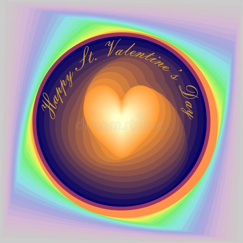 St. Valentine‘s card, a heart - as if revolving inside a circle, with the inscription Happy St. Valentine’s Day vector illustration St. Valentine‘s card, a heart - as if revolving inside a circle, with the inscription Happy St. Valentine’s Day vector illustration