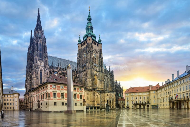 St Vitus大教堂在布拉格, Czechia 库存图片