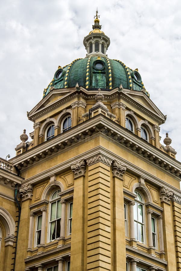 Des Moines Iowa State Capital building with ornate architecture. Des Moines Iowa State Capital building with ornate architecture