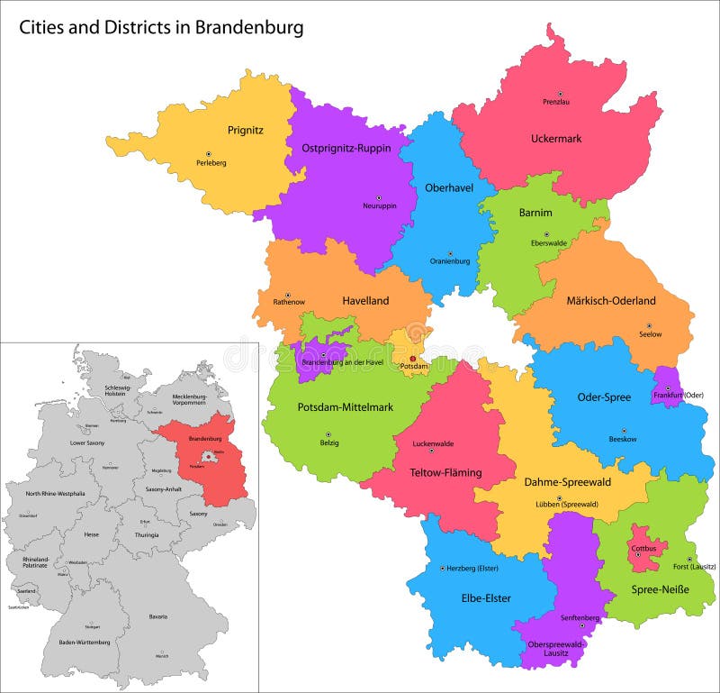  Staat Von Deutschland  Brandenburg Vektor Abbildung 