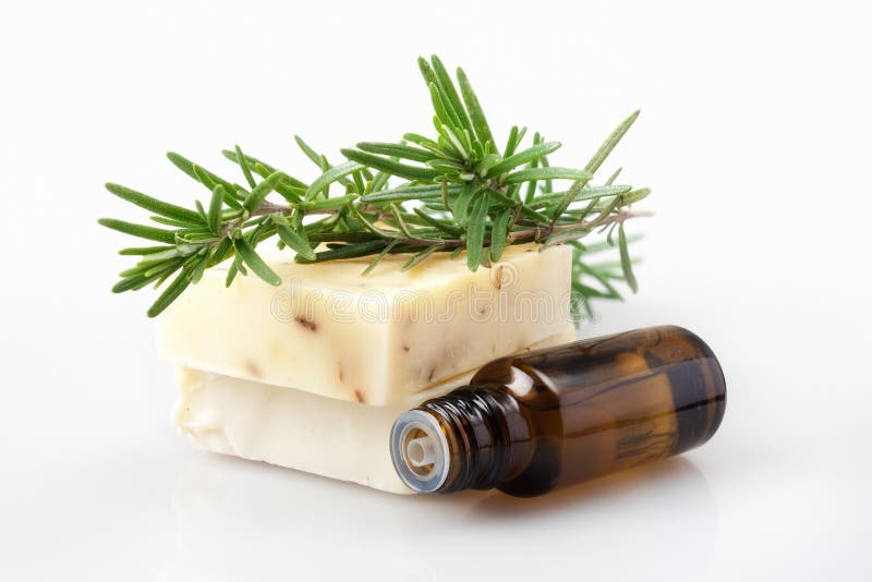 Stab der natürlichen Rosemary-Seifen-Schmieröl-Flasche stockbilder Stab der natürlichen Rosemary-Seifen-Schmieröl-Flasche stockbilder