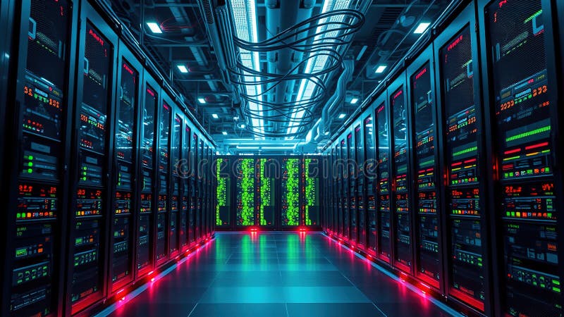 Stabil it-säkerhet med digital infrastruktur tack vare SSL-kryptering och avancerade dataskyddslösningar royaltyfri illustrationer