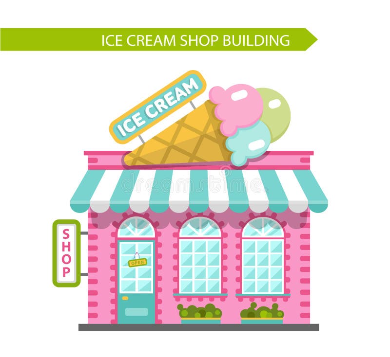 Stabile adibito a uffici del gelato illustrazione di stock