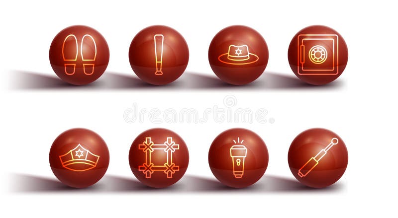 Stabilește pașii de urmat de către poliție cu scutul de protecție al gândacilor, cu bâtă telescopică și cu bastonul șerifului royalty free illustration