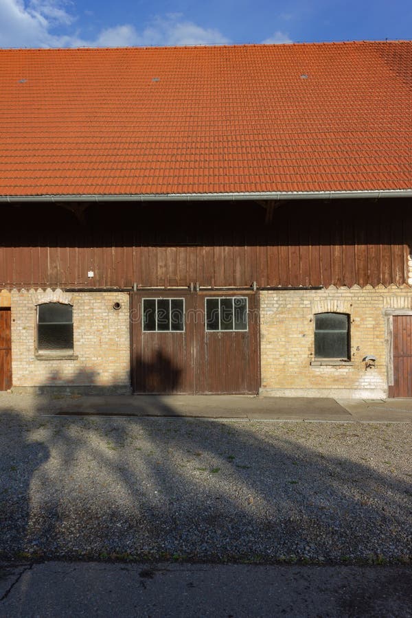 Stable buildings bavaria style at south germany city wangen at summer evening sunhine. Stable rustic style stock images, royalty-free photos and pictures