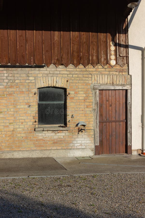 Stable buildings bavaria style at south germany city wangen at summer evening sunhine. Stable rustic style stock images, royalty-free photos and pictures