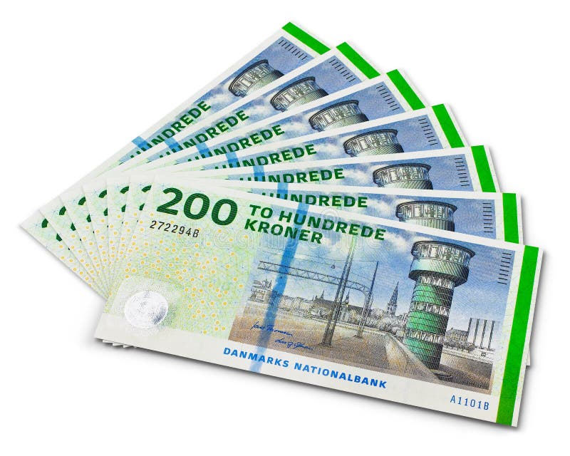 fløde Phobia Zeal Stack of 200 Danish Krone Banknotes Stock Illustration - Illustration of  business, banking: 29356857