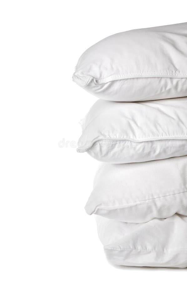 A stack of 4 white pillowcases