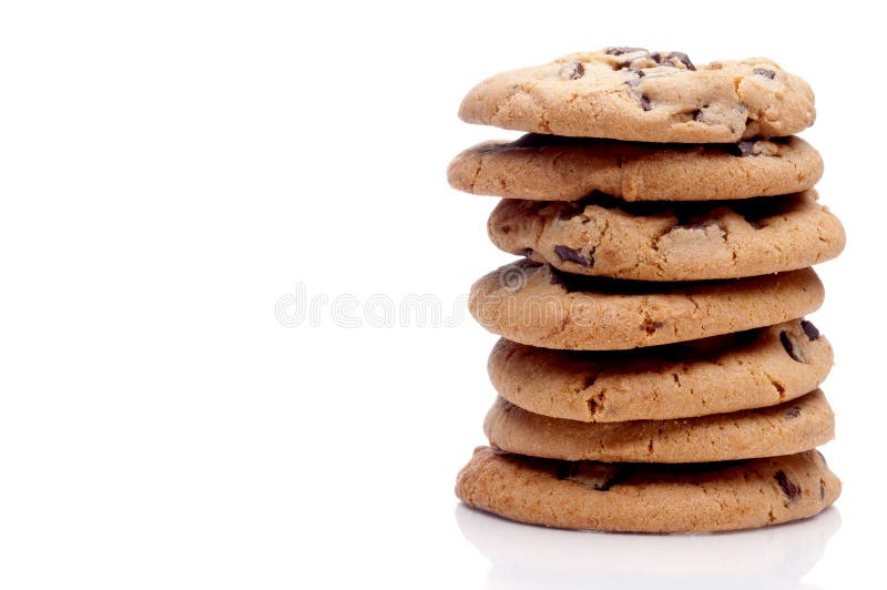 A stack of 7 chocolate chip cookies