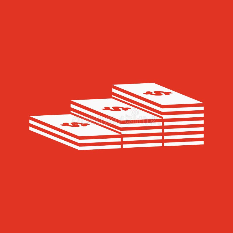 The stack of banknotes icon. Greenback, bank note, money symbol. Flat