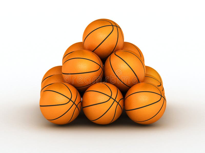 Stack of basketball balls stock image. Image of pile 25121207