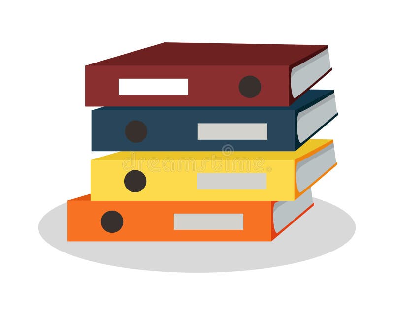 Stack of Binders with Papers Vector Illustration Stock Vector
