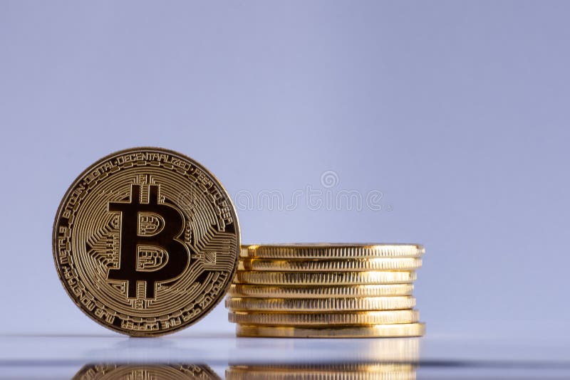 Stack of Bitcoin isolated on a white background royalty free stock photography Stack of Bitcoin isolated on a white background royalty free stock photography
