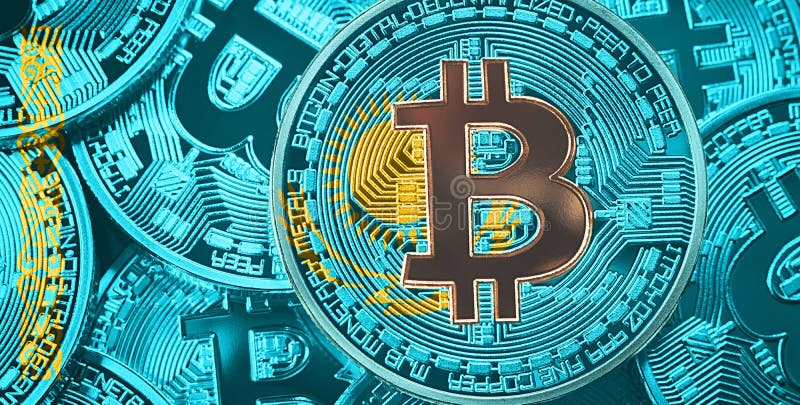 Stack of Bitcoin Kazakhstan flag. Bitcoin cryptocurrencies concept. BTC background. stock photos Stack of Bitcoin Kazakhstan flag. Bitcoin cryptocurrencies concept. BTC background. stock photos