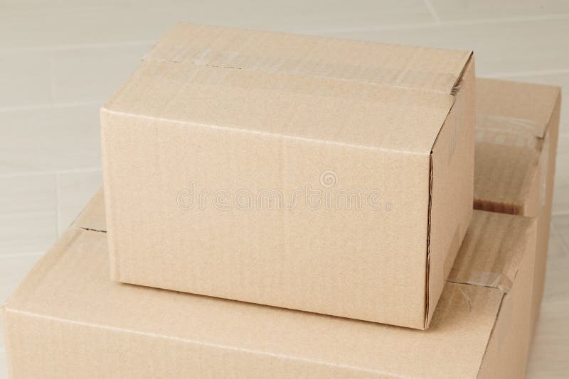 Download Blank Paper Cardboard Box Mockup On The Floor Stock Image ...