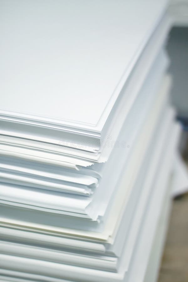 Stack of Blank Offset Paper on a Pallet is Ready for Printing Stock