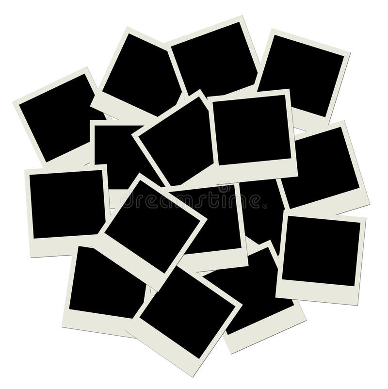Stack of blank photo frames