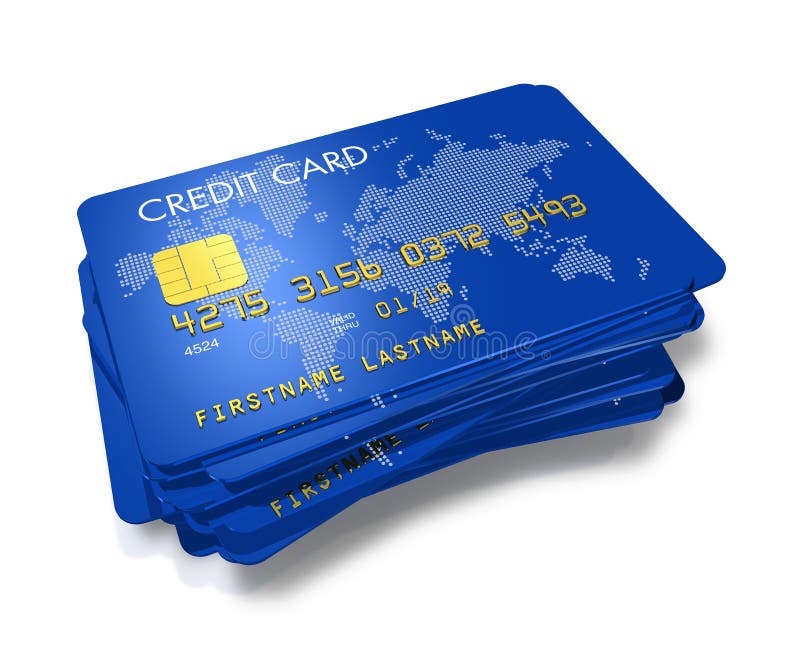 A Stack Of Blue Credit Cards Stock Illustration - Illustration of ...
