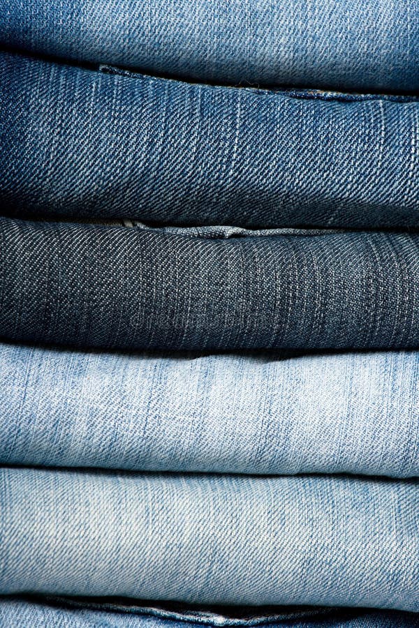 Stack of blue jeans stock photo. Image of fabric, blue - 10840310