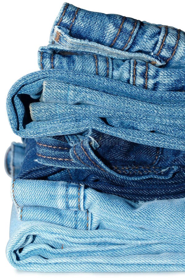 Stack of Blue Jeans Outerwear. Stock Image - Image of outerwear, modern ...